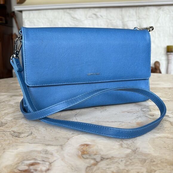 NWOT Matt & Nat DREWLG Large Vegan Crossbody Bag- Vintage Blue - Picture 3 of 16